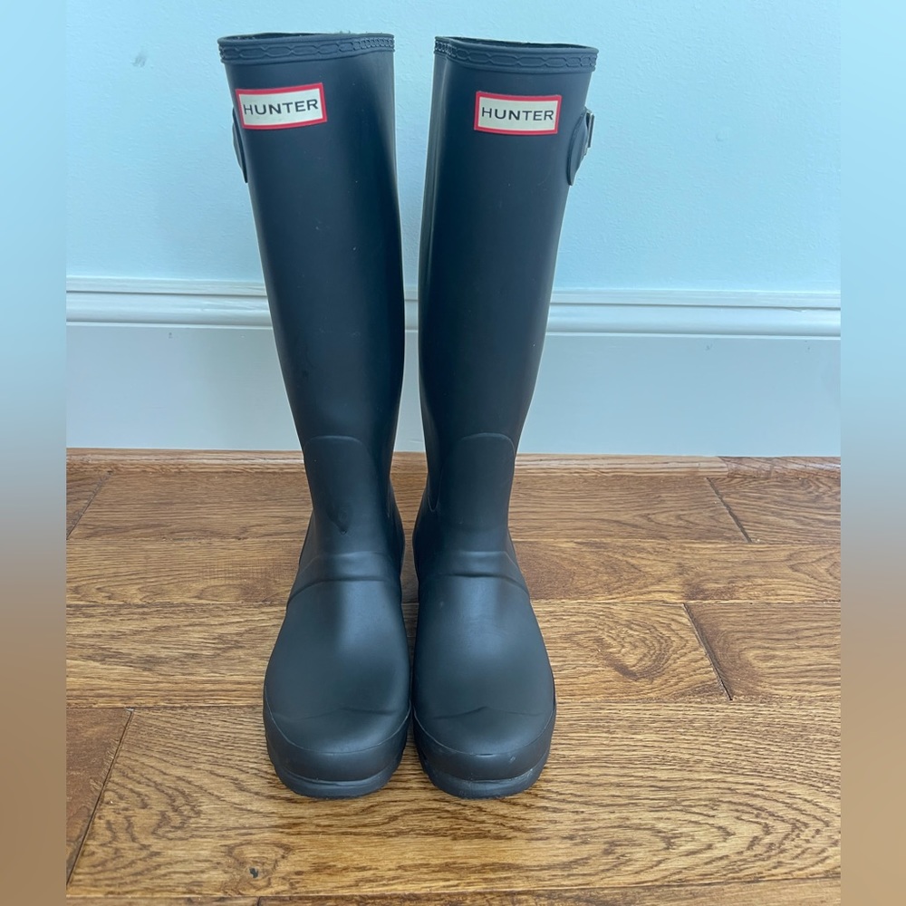 Hunter Womens Black Matte Extended Calf Size 7